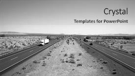  Presentation with interstate freeway - Slide set enhanced with communication cars - unique view of the interstate background and a light gray colored foreground