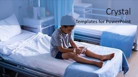  Presentation with digital hospital - Cool new PPT layouts with communication children illness - patient using digital tablet backdrop and a  colored foreground