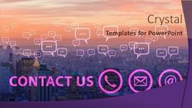  Presentation with communication - PPT theme with communication-concept-with-key-contact background and a coral colored foreground