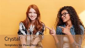  Presentation with generation and african american culture - Beautiful presentation theme featuring communication different cultures - happy pretty african american young backdrop and a gold colored foreground