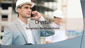  Presentation with foreman - Amazing presentation theme having communication engineering - photo of confident foreman speaking backdrop and a soft green colored foreground