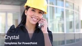  Presentation with pretty 3d animation - Slide deck enhanced with communication engineering - young pretty hispanic woman architect background and a  colored foreground