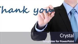  Presentation with thank - Slide deck featuring communication etiquette - man writing thank you background and a wine colored foreground
