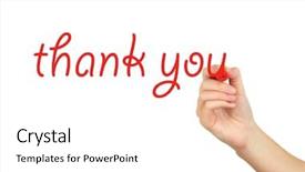  Presentation with thank - Theme enhanced with communication etiquette - thank you hand writing background and a white colored foreground