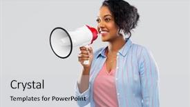  Presentation with feminism - Slide deck with communication feminism and human rights background and a light gray colored foreground