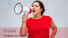  Presentation with feminism - Presentation design featuring women empowerment - communication feminism and human rights background and a crimson colored foreground