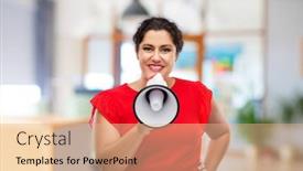  Presentation with feminism - Cool new PPT theme with communication feminism and human rights backdrop and a coral colored foreground