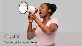  Presentation with feminism - Cool new slide deck with communication-feminism-and-human-rights backdrop and a light gray colored foreground