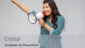  Presentation with feminism - Cool new slide deck with communication-feminism-and-human-rights backdrop and a light gray colored foreground