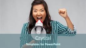  Presentation with feminism - Presentation theme with communication-feminism-and-people-concept background and a ocean colored foreground