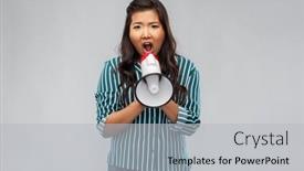  Presentation with feminism - Audience pleasing PPT layouts consisting of communication-feminism-and-people-concept backdrop and a light gray colored foreground