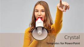  Presentation with feminism - Slide deck with communication-feminism-and-rights-concept background and a gold colored foreground