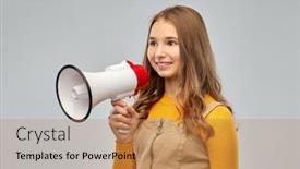  Presentation with feminism - Audience pleasing slide deck consisting of communication-feminism-and-rights-concept backdrop and a coral colored foreground