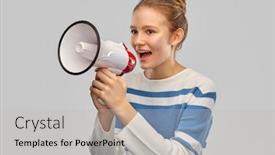  Presentation with feminism - Slides having communication-feminism-and-rights-concept background and a light gray colored foreground