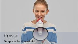  Presentation with feminism - Slide set featuring communication-feminism-and-rights-concept background and a seafoam green colored foreground