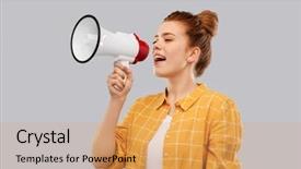  Presentation with feminism - Beautiful PPT layouts featuring communication feminism and rights concept backdrop and a yellow colored foreground