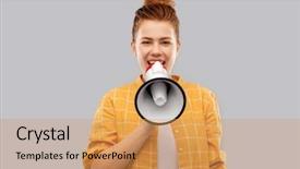  Presentation with feminism - Cool new slide deck with communication feminism and rights concept backdrop and a coral colored foreground