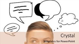  Presentation with wireless communication concept - PPT layouts enhanced with communication idea and people concept background and a coral colored foreground