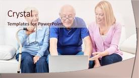  Presentation with social work - PPT layouts with communication in social media background and a lemonade colored foreground