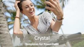  Presentation with children and turn taking - Beautiful PPT theme featuring communication influence - gorgeous carefree young woman taking backdrop and a gray colored foreground