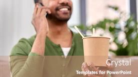  Presentation with indian food - Presentation theme consisting of communication-leisure-and-people-concept background and a coral colored foreground