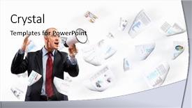  Presentation with angry animals - Colorful PPT theme enhanced with communication management - image of angry businessman screaming backdrop and a white colored foreground