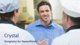  Presentation with hr manager - Audience pleasing presentation design consisting of young girl with shining eye backdrop and a gray colored foreground