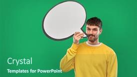  Presentation with mass media - Slide set enhanced with communication-mass-media-and-people background and a ocean colored foreground