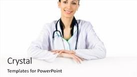  Presentation with copy space leadership - Audience pleasing slide deck consisting of medical writing - doctor showing clipboard with copy backdrop and a  colored foreground