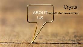  Presentation with wood rustic - Slide deck featuring communication network - us in a golden speech background and a coral colored foreground