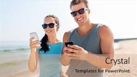  Presentation with sport - Theme featuring communication network training - fitness sport and lifestyle concept background and a coral colored foreground