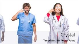  Presentation with hand surgeon - Slide deck with communication nursing - collage of group of doctor background and a lemonade colored foreground