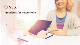  Presentation with health-care - PPT theme having communication patient - medicine health care and people background and a cream colored foreground