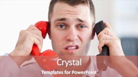  Presentation with phone - Slide set having little boy building sandcastle background and a  colored foreground.