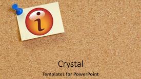  Presentation with information - Colorful PPT theme enhanced with communication problem - information note pinned on cork backdrop and a  colored foreground