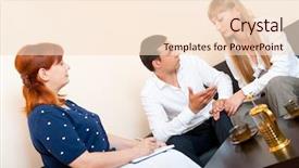  Presentation with married couple hearts - Beautiful slides featuring communication problem - young married couple consults backdrop and a lemonade colored foreground