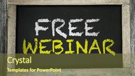  Presentation with free - Amazing PPT theme having communication skillsfree - free webinar written on chalkboard backdrop and a tawny brown colored foreground