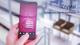  Presentation with hand holding puzzle piece - Slide deck consisting of communication steps types - female hand holding a smartphone background and a light blue colored foreground