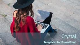  Presentation with top hat - Presentation having communication steps types - top view of a young background and a ocean colored foreground