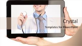  Presentation with consulting - Amazing slide set having communication system - healthcare online consulting concept backdrop and a lemonade colored foreground