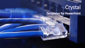  Presentation with network - Slide set with communication system - network hub background and a ocean colored foreground