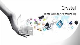  Presentation with communication - Audience pleasing slide deck consisting of laptop while spending time backdrop and a  colored foreground.