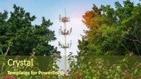  Presentation with communication tower - Colorful PPT theme enhanced with communication tower for 3g 4g backdrop and a tawny brown colored foreground
