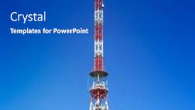  Presentation with communication tower - PPT theme with communication-tower-for-4g background and a cobalt blue colored foreground