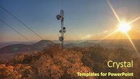  Presentation with communication tower - Presentation featuring communication-tower-in-top background and a tawny brown colored foreground