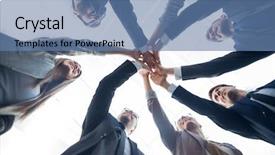  Presentation with communication tower - Presentation theme having communication towers - bottom view the business team background and a teal colored foreground