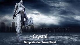  Presentation with lightning - Slide set enhanced with communication towers - crisis in world boy background and a ocean colored foreground