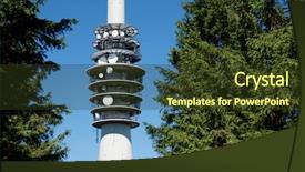  Presentation with communication tower - Cool new slides with communication towers - telecommunications tower in black forest backdrop and a tawny brown colored foreground