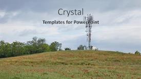  Presentation with communication tower - Slide set consisting of communication-transmitter-tower background and a light blue colored foreground