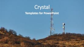  Presentation with communication tower - Theme with communication transmitter tower background and a teal colored foreground